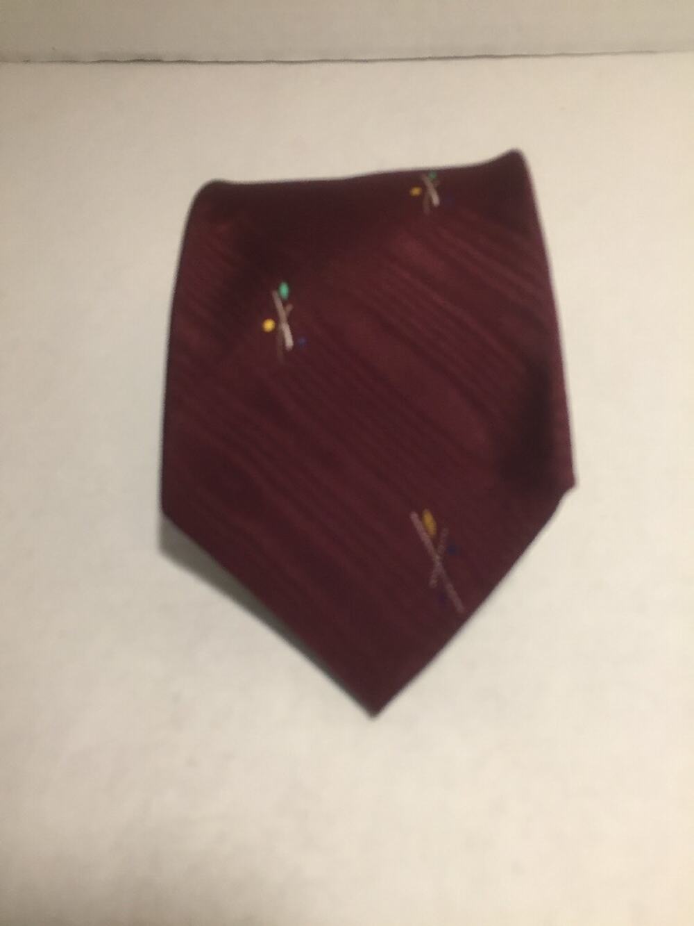 Samuel And Sons Burgundy Classic 100% Silk Neck Tie 4"x 56". Made In The USA